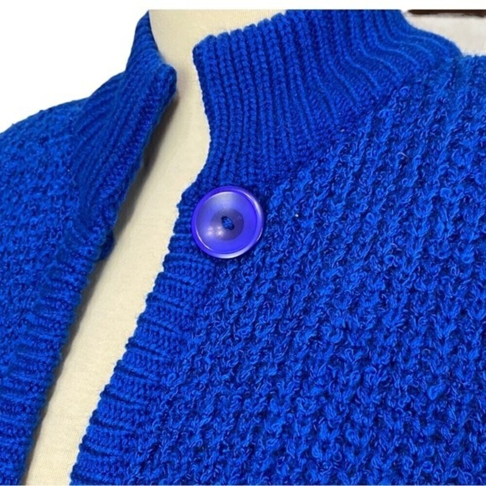 Vintage Deadstock Monto Par Le Chois boucle knit open cardigan sweater Sz M - Picture 8 of 11